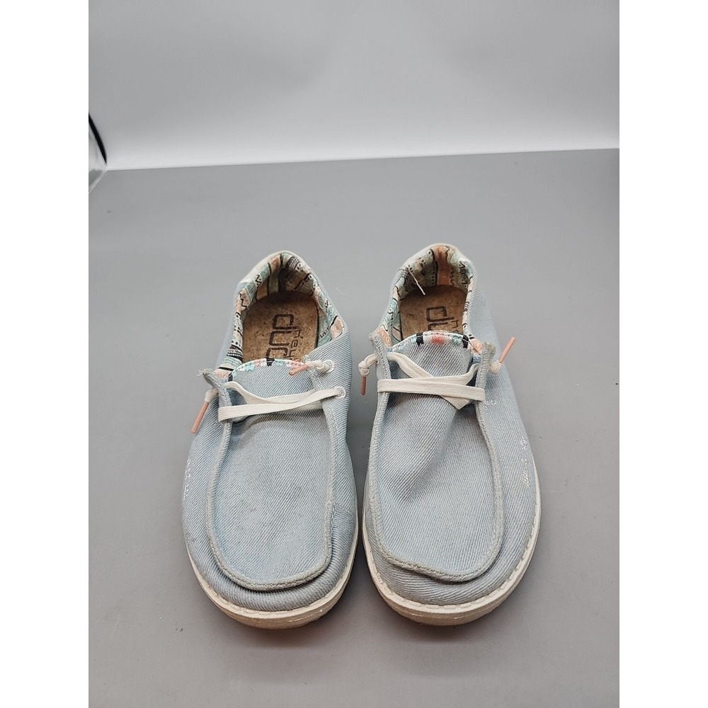 Hey Dude Wendy Slip-on Shoes‎ Boho Light Denim Blue Womens Size 6